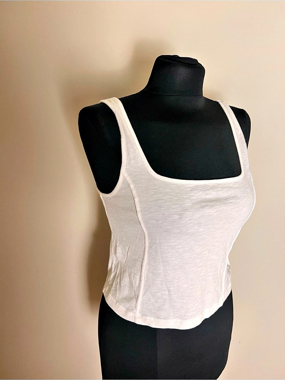 Aerie Square Neck Tank Top in White L